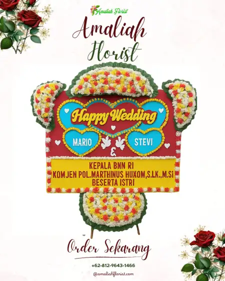 Papan Bunga Pernikahan Kerinjing